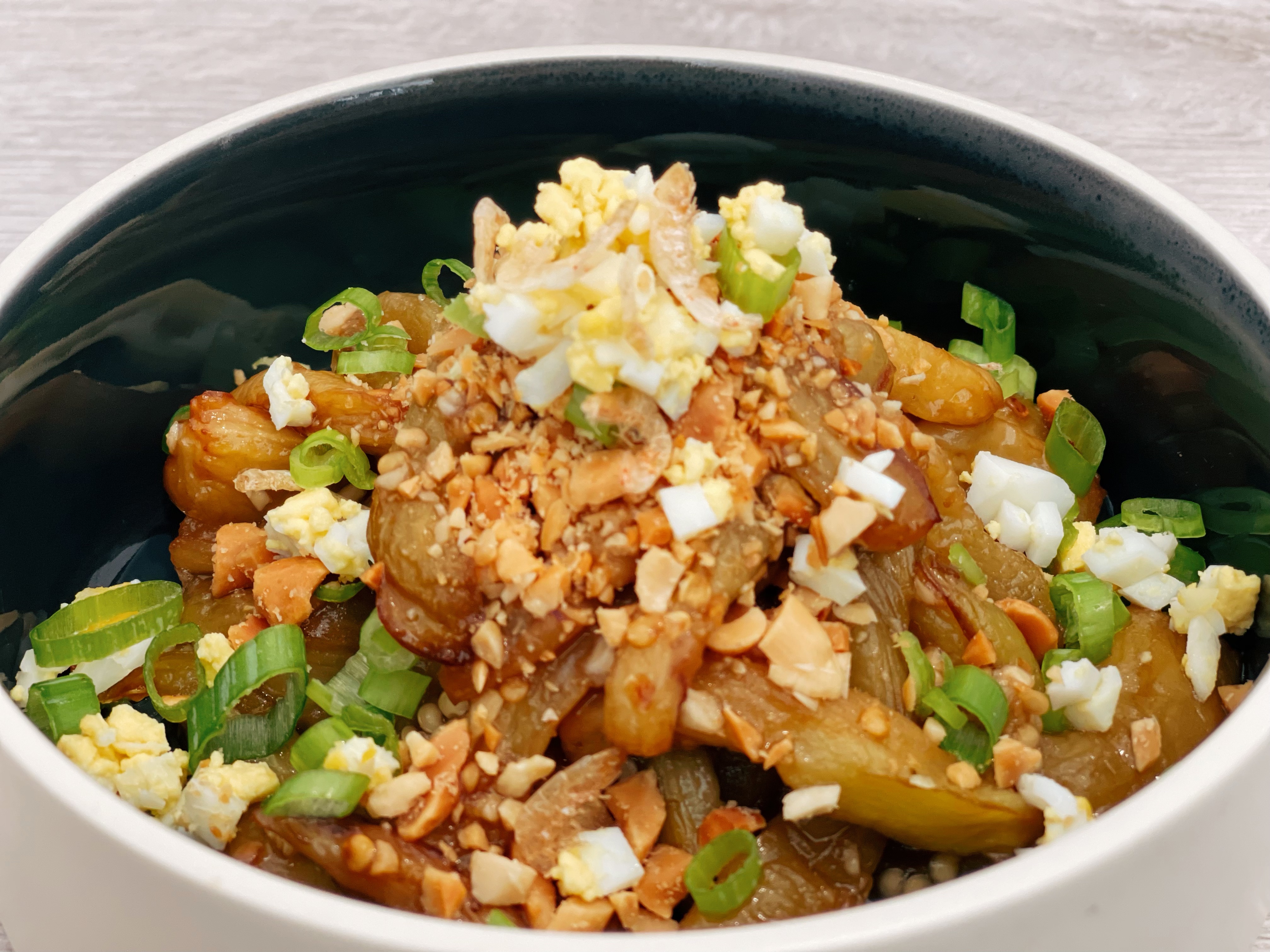 Eggplant Salad with Peanuts and Egg Crumble